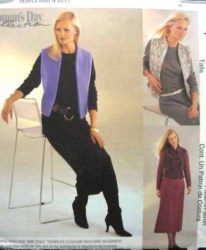 3379 LONG SLEEVE LONG DRESS,VEST PATTERN 8-14,14-20,18-24